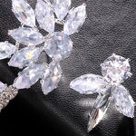 Fashion Earrings Manufacturer - Unique Diamond Flowers Stainless Steel Elegant Fine Earrings for Women