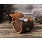 Watch Box Manufacturer - Crazy Horse Leather Single Travel Portable Handmade Genuine Leather & Custom Logo