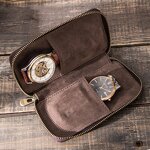 Watch Case Manufacturer - Top Layer Cowhide Leather Handmade Storage Couple Box & Custom LOGO