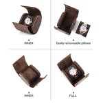 Watch Case Manufacturer - Crazy Horse Leather Detachable Travel Portable Storage Box & Custom LOGO