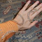 Fashion Bracelet Manufacturer - Plant Shape Zircon Leaves Wrapped Gold with Rhinestones Fine Jewelry