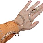 Fashion Bracelet Manufacturer - Plant Shape Zircon Leaves Wrapped Gold with Rhinestones Fine Jewelry