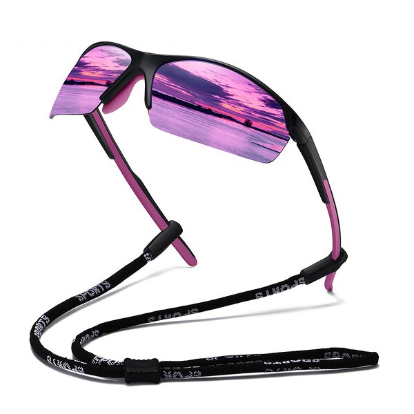 Sports Sunglasses Manufacturer - UV400 Half Rimless TR90 Frame Square Polarized & Custom Logo