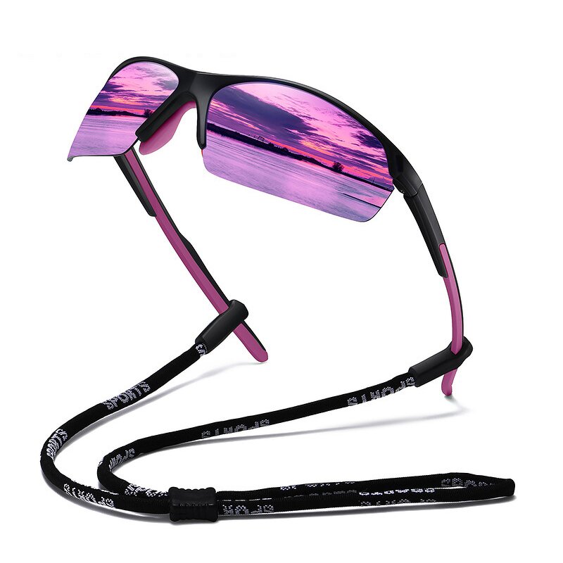 Sports Sunglasses Manufacturer - UV400 Half Rimless TR90 Frame Square Polarized & Custom Logo