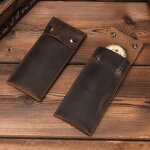 Watch Case Manufacturer - Cowhide Leather Single Travel Portable Storage Bag & Custom Logo