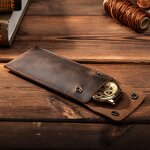 Watch Case Manufacturer - Cowhide Leather Single Travel Portable Storage Bag & Custom Logo