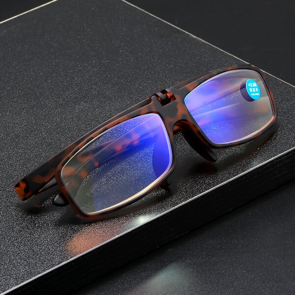 Reading Glasses Manufacturer - Portable Flip up Lenses Square Frame HD Optical