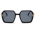 Sunglasses Manufacturer - Gold Metal Frame UV400 Lenses Large Frame Street Style