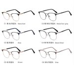 Eyeglasses Frames Manufacturer - Rivet Square Metal Artistic Eyebrow Frame Anti Blue Light