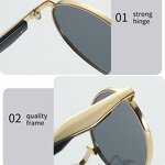 Sunglasses for Women Manufacturer - UV400 Small Oval Metal Frame Luxury Brand