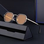 Sunglasses for Men Manufacturer - Small Square Frame Metal Punk Style Classic Retro