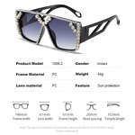 Sunglasses for Women Manufacturer - Oversized Square UV400 Hand Diamond Luxury for Beach Party