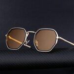 Sunglasses for Men Manufacturer - Small Square Frame Metal Punk Style Classic Retro