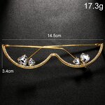 Eyeglasses Frames Manufacturer - Double Heart Rhinestone Frame without Lens Women's Jewelry Accessories