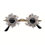 Sunglasses Manufacturer - Retro Hip Hop Diamond Embellished Ultra Small Round Metal Frame Unisex