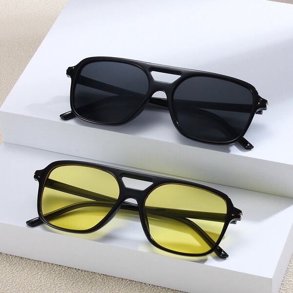 Sunglasses for Women Manufacturer - Double Beam Large Square Frame UV400 Europe & America Trend & Custom Logo