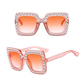 Children's Sunglasses Manufacturer - Square Polarized UV400 Yellow Black Frame Diamond Set