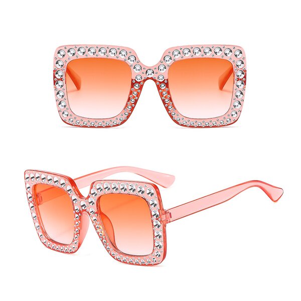 Children's Sunglasses Manufacturer - Square Polarized UV400 Yellow Black Frame Diamond Set