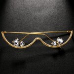 Eyeglasses Frames Manufacturer - Double Heart Rhinestone Frame without Lens Women's Jewelry Accessories
