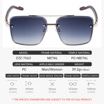 Sunglasses for Women Manufacturer - UV400 Wood Grain Double Beam Square Metal Frame for Business