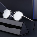 Sunglasses for Men Manufacturer - Small Square Frame Metal Punk Style Classic Retro