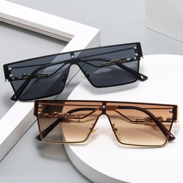 Sunglasses Manufacturer - Windproof Metal Frames Square Oversized Vintage PC TR90 Lens