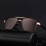 Polarized Sunglasses for Men Manufacturer - Unique Rectangle Double Beam Metal Frame for Outdoor Driving