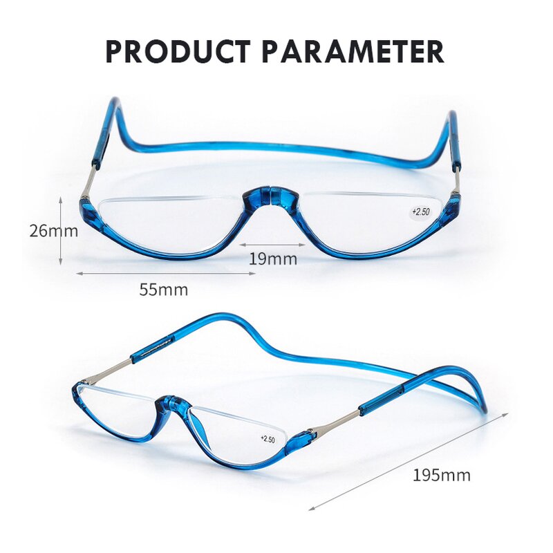 Reading Glasses Manufacturer - Adjustable Magnetic Link Anti Loss Oval Frame for Old Age