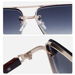 Sunglasses for Women Manufacturer - UV400 Wood Grain Double Beam Square Metal Frame for Business