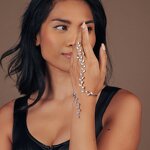 Fashion Bracelets Manufacturer - Rhinestone Plant Silver Jewelry Bangles Charm Bracelets for Women