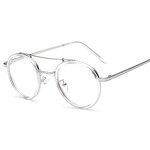 Optical Frames for Men Manufacturer - Round Double Bridge Metal Retro Artistic Plain