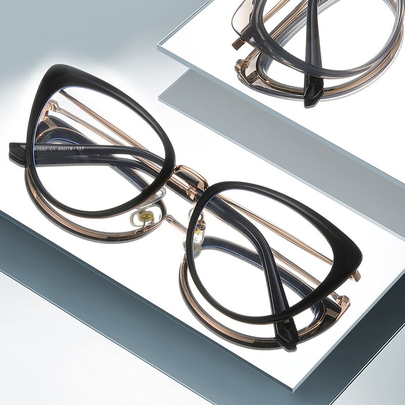 Eyeglasses Frames for Women Manufacturer - Metal Cat Eye Frame Anti Blue Light for Myopia