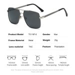 Pilot Sunglasses Manufacturer - Large Square Double Bridge Metal Frame Polarized for Driving