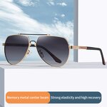Pilot Sunglasses Manufacturer - UV400 Memory Beam Cat Eye Metal Frame Polarized for Driving