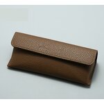 Eyeglasses Box Manufacturer - Lychee Patterned Triangular Leather Case Pressure Resistant & Custom LOGO