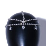 Wedding Headdress Manufacturer - Rhinestone Pendant Bridal Diamond Sparkly Headwear Stainless Steel