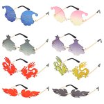 Sunglasses Manufacturer - UV400 Cartoon Dragon Flame Festive Rimless for Christmas Party