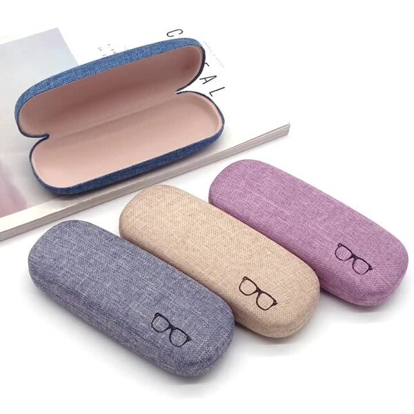 Glasses Case Manufacturer - Unisex Linen Mirror Iron Box with PU and Cloth & Customizable Logo