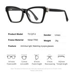Optical Frames for Women Manufacturer - Cat Eye TR90 Propionic Acid Pin Metal Frame