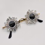 Sunglasses Manufacturer - Retro Hip Hop Diamond Embellished Ultra Small Round Metal Frame Unisex