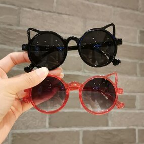 Children's Sunglasses Manufacturer - Colorful Cat Ear Round Frame Cartoon for Boys & Girls