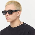 Sunglasses Manufacturer - Small Square Frame UV400 Comfortable Unisex in Black White Green