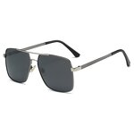 Pilot Sunglasses Manufacturer - Large Square Double Bridge Metal Frame Polarized for Driving