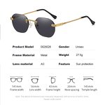 Sunglasses for Women Manufacturer - UV400 Lightweight Rimless Punk Metal Retro Europe & America