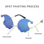 Sunglasses Manufacturer - UV400 Cartoon Dragon Flame Festive Rimless for Christmas Party