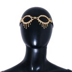 Eyewear Chain Manufacturer - Hollow Out Rhinestone Jewelry Elastic Dance Fringe Face Jewelry