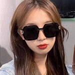 Sunglasses Manufacturer - Gold Metal Frame UV400 Lenses Large Frame Street Style