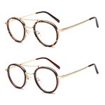 Optical Frames for Men Manufacturer - Round Double Bridge Metal Retro Artistic Plain