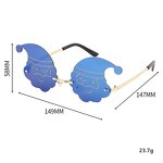 Sunglasses Manufacturer - UV400 Cartoon Dragon Flame Festive Rimless for Christmas Party