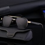 Polarized Sunglasses for Men Manufacturer - Unique Rectangle Double Beam Metal Frame for Outdoor Driving